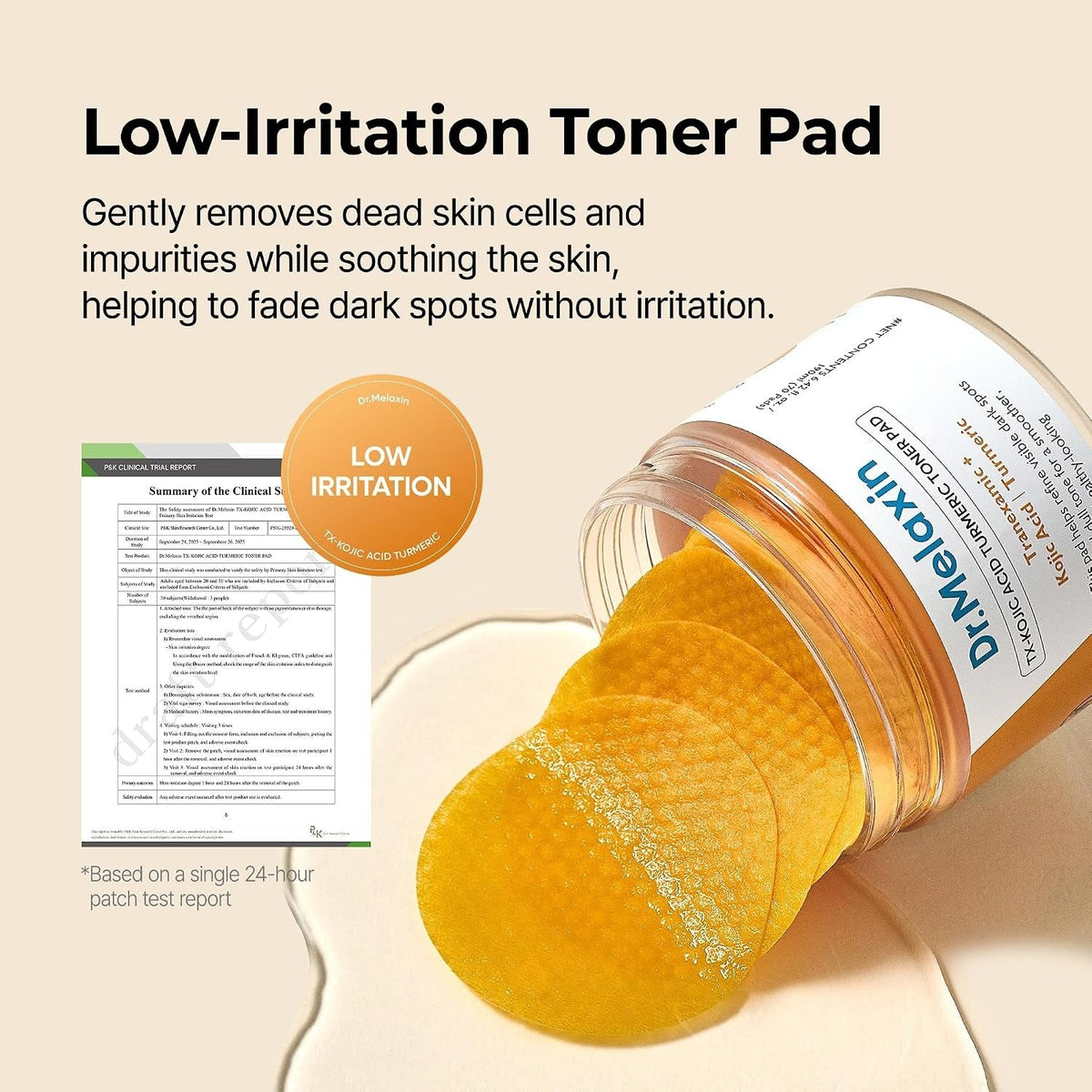 Dr.Melaxin TX Turmeric Toner Pads, 70 Sheets, Tranexamic Acid, Kojic Acid, Turmeric Dr.Melaxin